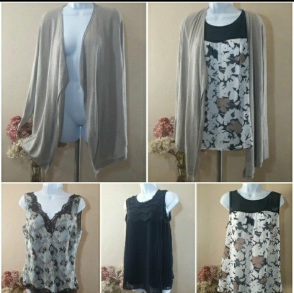 Ann Taylor Cardigan + Top Bundle |M 8-10 - Picture 1 of 1
